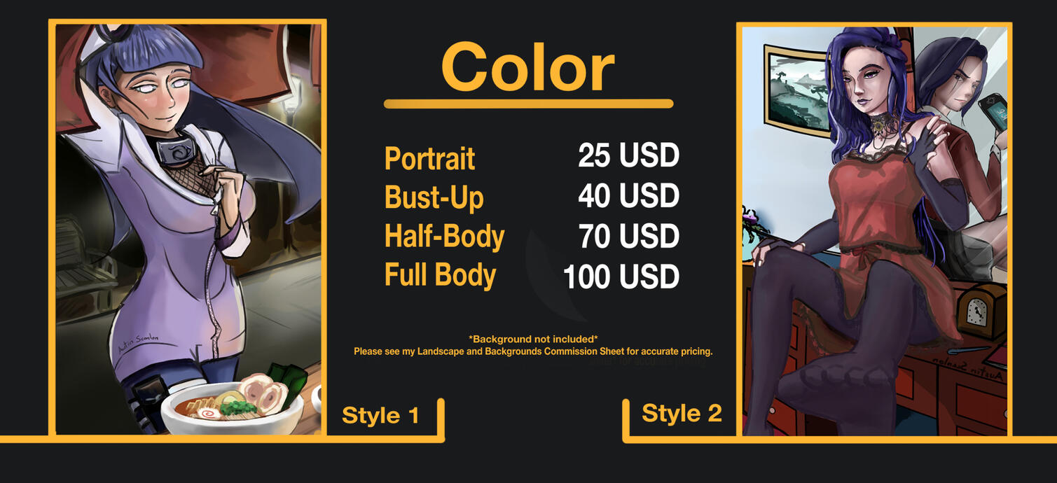 Color Price Sheet